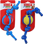 Kong Jaxx Brights Ball met Touw Assorti M