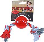 Play Strong Mini bal met floss 6 cm rood