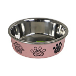 Voer- en Drinkbak Pawprint Roze