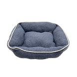 Hondenmand Teddy met Bies Blauw 50 x 40 cm