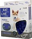 Eat Slow Live Longer voerbak Puzzle and Feed blue