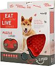 Eat Slow Live Longer voerbak Puzzle and Feed red