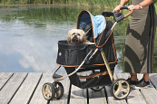 Innopet hondenbuggy Urban Gold denim/black/brown