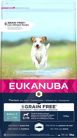 Eukanuba Hondenvoer Adult S/M Grain Free Oceanfish 3 kg