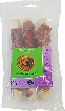 Gedraaide stick met eend 17 cm 3 st