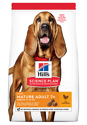 Hill's Science Plan Mature Adult Light Medium kip 14 kg