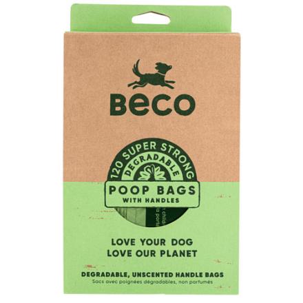 Beco Pets afbreekbare poepzakjes met handvatten 120 st