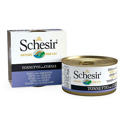 Schesir Kattenvoer Tonijn/Zaagbaars Gelei 85 gr