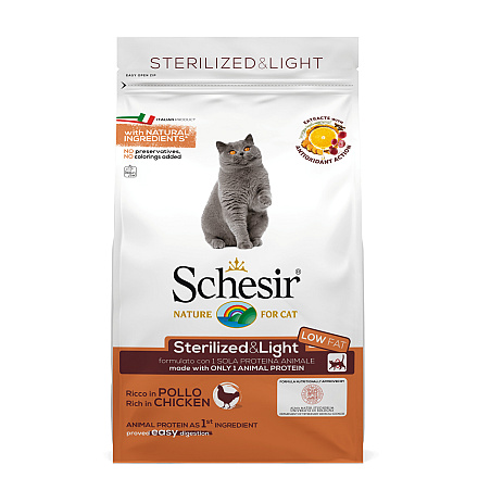 Schesir Kattenvoer Sterilised Kip 400 gr