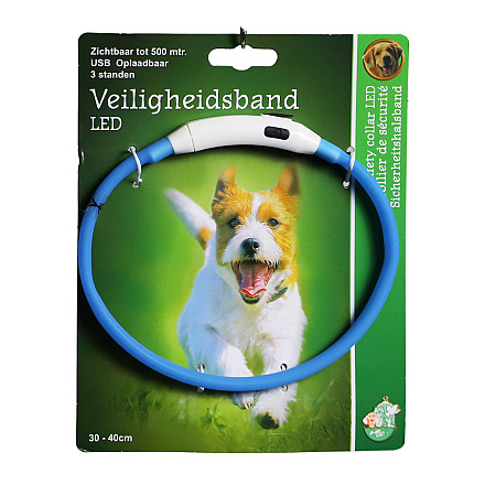 Veiligheidshalsband Led Verstelbaar Blauw<br> 30 - 40 cm