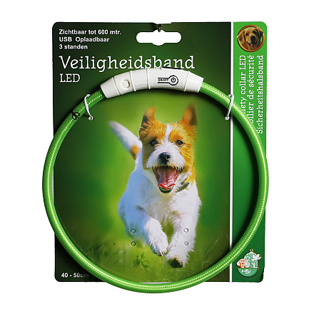 Veiligheidshalsband Led Verstelbaar Nylon Groen
