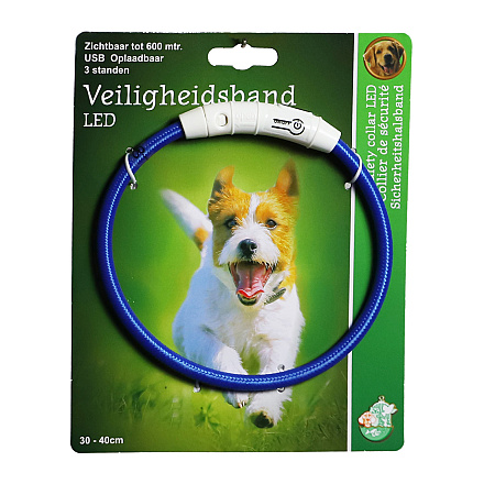 Veiligheidshalsband Led Verstelbaar Nylon Blauw