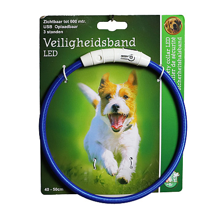 Veiligheidshalsband Led Verstelbaar Nylon Blauw