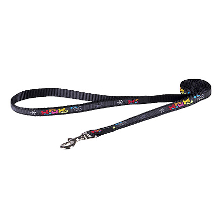 Rogz Hondenlijn Lang Fancy Dress Multi Bone Black
