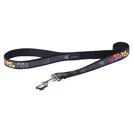 Rogz Hondenlijn Lang Fancy Dress Multi Bone Black