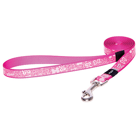 Rogz Hondenlijn Lang Lapz Trendy Pink Bones M