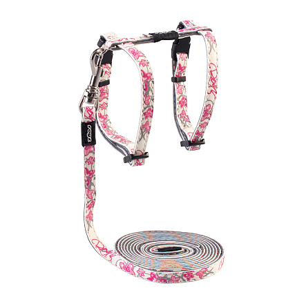 Rogz Kattentuig met Lijn Glowcat Pink Butterflies