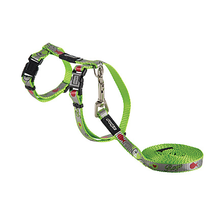 Rogz Kattentuig met Lijn Reflectocat Lime Fish S