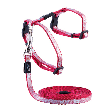 Rogz Kattentuig met Lijn Sparklecat Dark Red