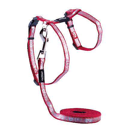 Rogz Kattentuig met Lijn Sparklecat Dark Red