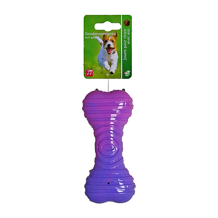 Hondenspeelgoed Ribbelbot met Piep Paars/Roze 14 cm