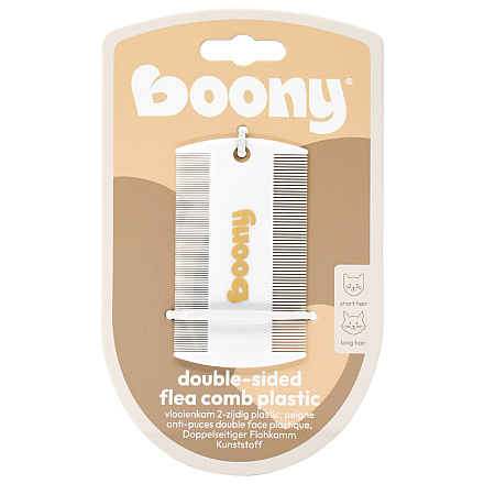 Boony Vlooienkam <br>2-Zijdig Plastic Wit