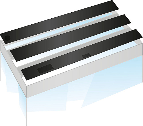 Juwel kleppenset Lido 200 zwart 2 balken