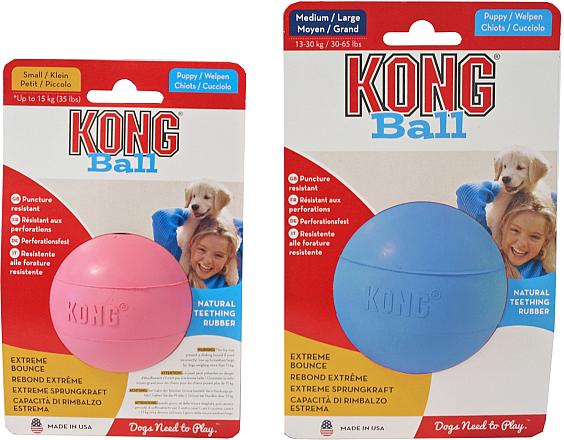 Kong Puppy ball met gat assorti S