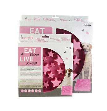 Eat Slow Live Longer voerbak Star pink